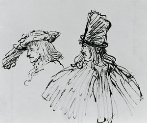 Twee Acteurs door Rembrandt van Rijn